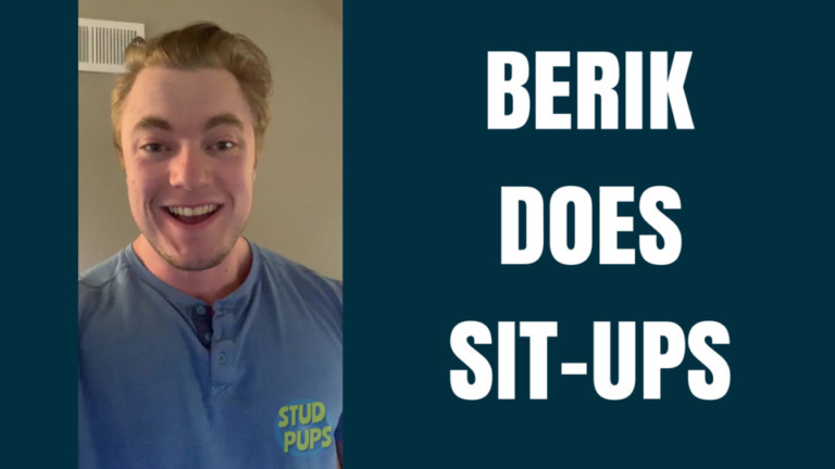 Berik Does Sit-Ups